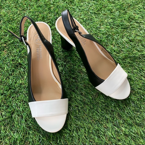Mootsies Tootsies Size 8 Black and White Retro 3 Inch High Heels - Picture 2 of 12